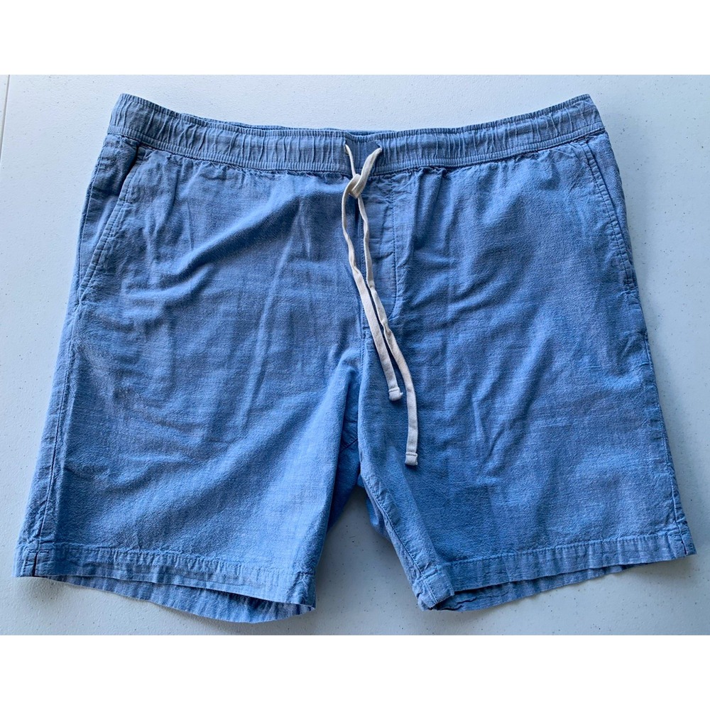 Banana Republic Chino Shorts Men's XL Blue Cotton Drawstring Elastic Pockets - Picture 1 of 7